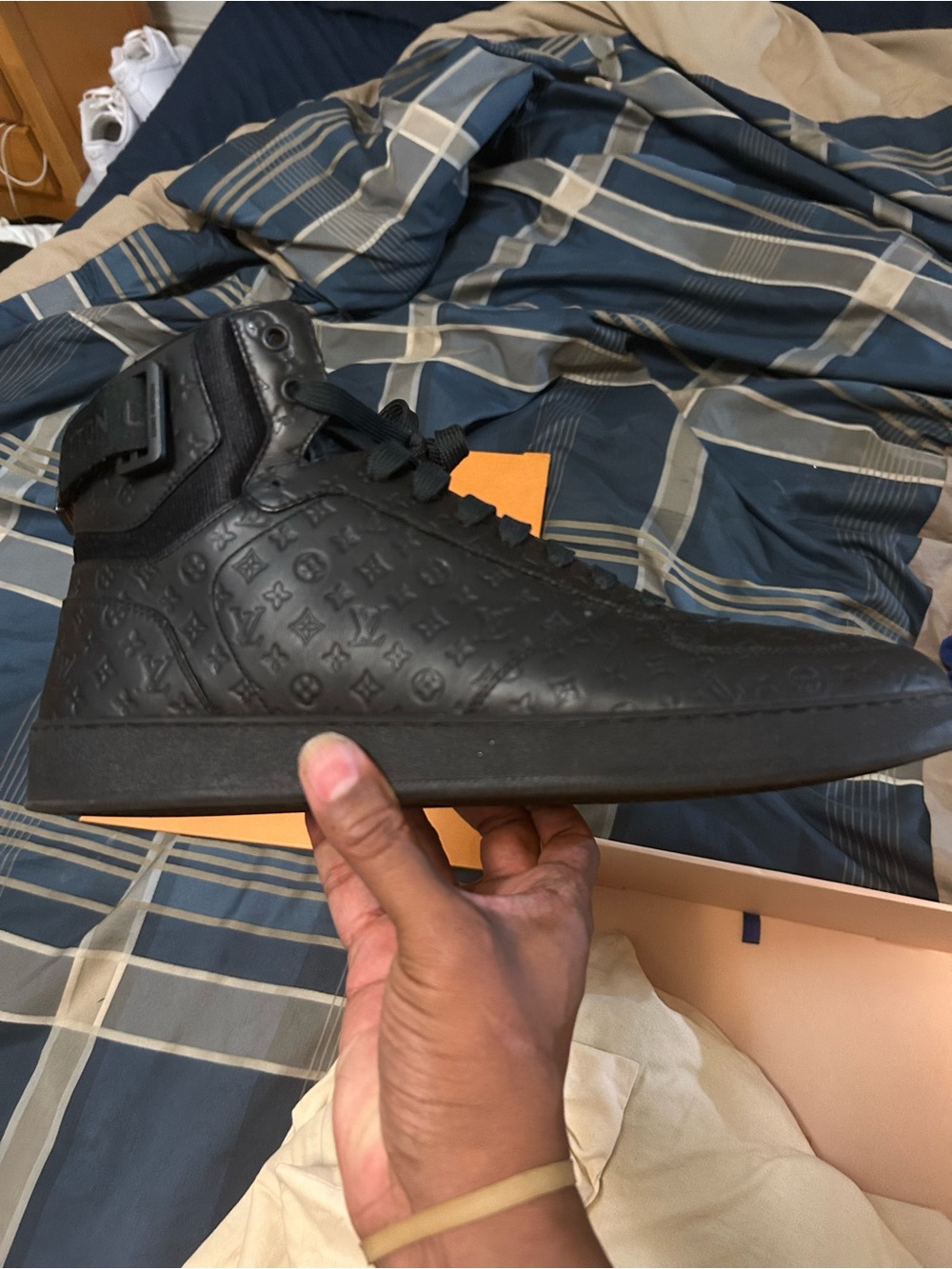 Louis Vuitton Men’s Black Monogram High-Top Sneaker